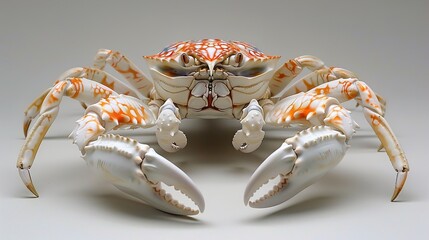 Wall Mural - Close-Up of a Stunning Orange and White Crab