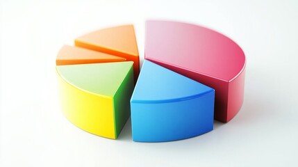 Fototapete - A financial analysis presentation featuring a series of pie charts comparing different fiscal periods, with clear and colorful segments shown against a white backdrop.