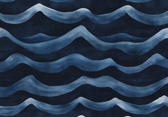 Poster - Abstract watercolor waves pattern in shades of blue