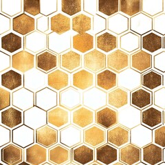 Wall Mural - Golden Hexagon Pattern