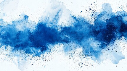 Canvas Print - Abstract blue brush strokes on a white background.