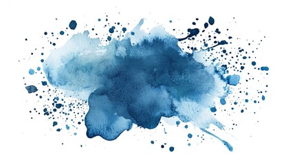 Canvas Print - Abstract blue brush strokes on a white background.