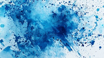 Canvas Print - Abstract blue brush strokes on a white background.