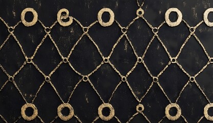 Wall Mural - Abstract Gold Pattern on Black Background