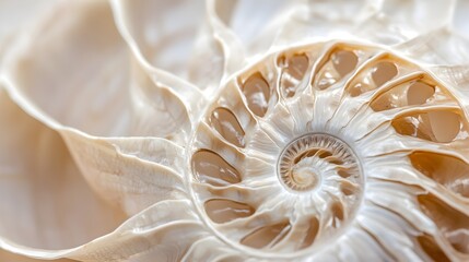 Close-up of a seashell with a spiral pattern