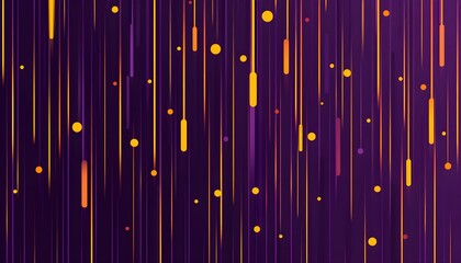 Sticker - Abstract Purple and Yellow Background with Lines and Circles