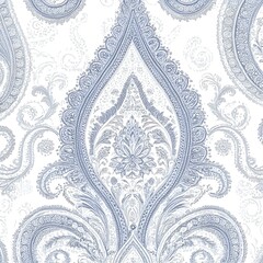 Sticker - Blue and white paisley pattern