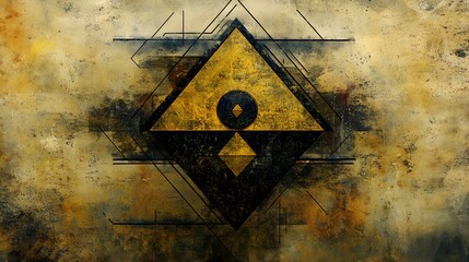 Wall Mural - Abstract Geometry with Gold and Black