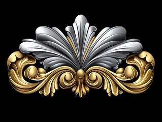 Wall Mural - Ornate Golden and Silver Floral Design