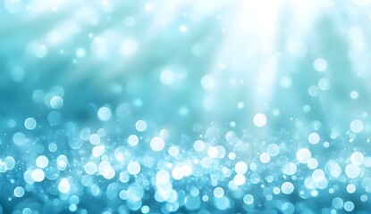 Wall Mural - Abstract Blue Bokeh Background