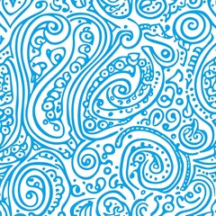 Wall Mural - Abstract Blue Swirls Pattern