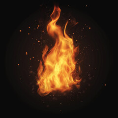 The Realistic burning fire flames, game element, Illustration 