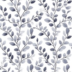 Poster - Watercolor Eucalyptus Leaves Pattern