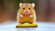 © Nataliia_Trushchenko - A hamster is standing on a yellow surfboard. The hamster is looking at the camera with a curious expression