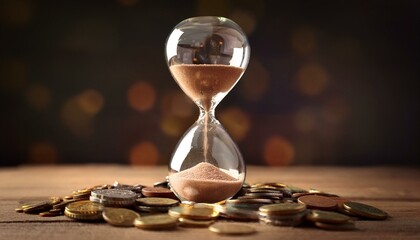 still life with hourglass and clock,Balancing the Sands: The Intersection of Time and Financial Planning, time is concept