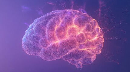 Poster - Minimal 3D brain structure with abstract connections, symbolizing intelligence and thought processes, soft lighting, modern design, [intelligence], [psychology] 