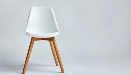 Sticker - White Chair on Grey Background.