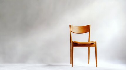 Poster - Wooden Chair in a White Studio.