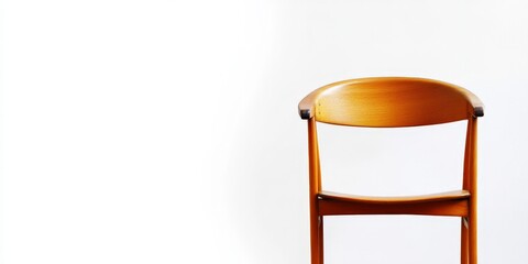 Sticker - Wooden Chair Against a White Wall.