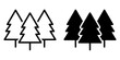 © fotohansel - ofvs730 OutlineFilledVectorSign ofvs - 3 fir tree vector icon . forest silhouette sign . isolated transparent . outline and filled version . AI 10 / EPS / PNG . g12076