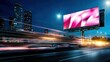 © Koborixgen - Vibrant urban scene showcasing a digital billboard at night with traffic movement.