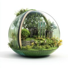 futuristic energy green farm, 3D perspective, cute sphere style, isolate on white background --v 6.1 Job ID: 6034984e-71b2-415b-b182-95566cd9ff87