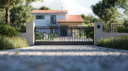 Automatic Sliding Gate and house