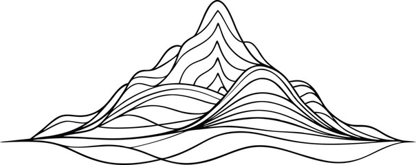 Wall Mural - Single line pattern concept. Continuous line draw design graphic vector on white background