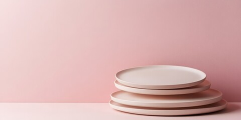 Canvas Print - Minimalist Pink Plates.