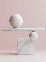 Sticker - Marble Sculpture on Pink Background.