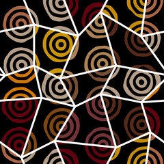Aufkleber - Seamless african pattern. Ethnic and tribal motifs. Brown, beige, khaki and black colors. Grunge texture. Vintage print for textiles. Patchwork