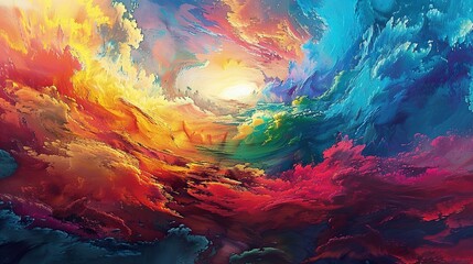 Wall Mural - Abstract Colorful Sky Painting