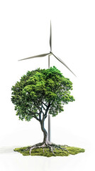 tree windmill nature green renewable energy sustainability ecology environment power wind power turbine plant growth conservation clean energy