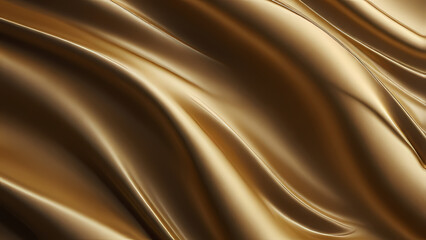 Wall Mural - abstract background filled with soft, fluid waves of golden gradients, blending seamlessly from light to deep gold