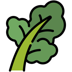 Wall Mural - kale filled line icon