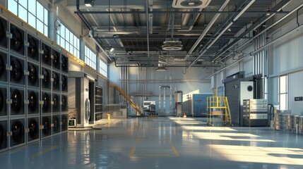 Sticker - Large Server Room with Sunlight Streaming In