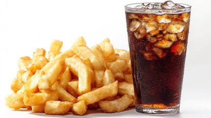 Poster - Fast food cola Isolated on white : Generative AI