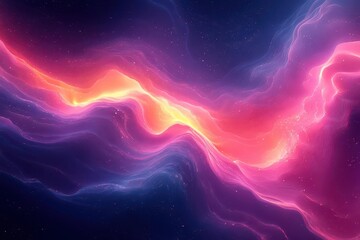 Wall Mural - iridescent holographic wave flowing abstract forms gradient neon colors futuristic fluid motion digital art with sense of depth and movement