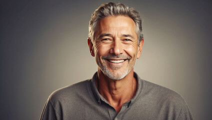 Portrait of a Happy Mature Man Smiling