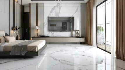 Wall Mural - Modern Interior Design with Marble Floor