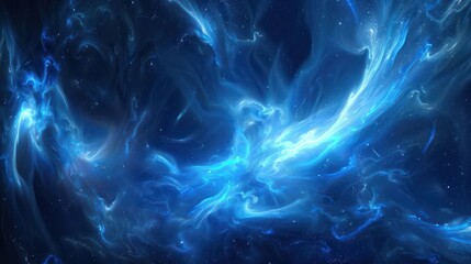 Poster - Blue Nebula, Abstract Space Art