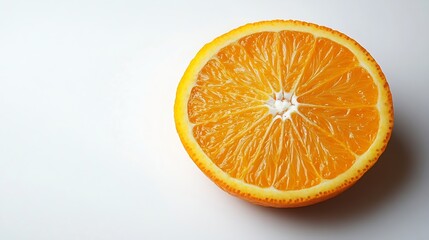 Aufkleber - Orange slice isolated Round orange slice on white background Orang fruit circle piece with clipping path Isolated white Full depth of field : Generative AI