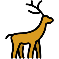 Wall Mural - reindeer filled line icon