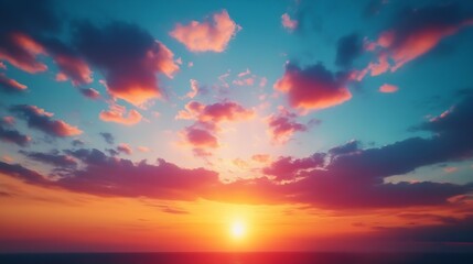 Poster - Sunset sky with colorful sunrise in the morning : Generative AI