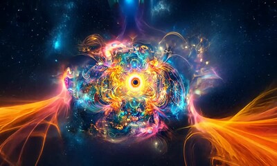cosmic psychedelic video art journey through the depths of the universe