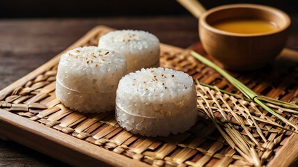 leonardo kino xl puto filipino kakanin traditional rice cakes served aesthetically in a wooden plate and table