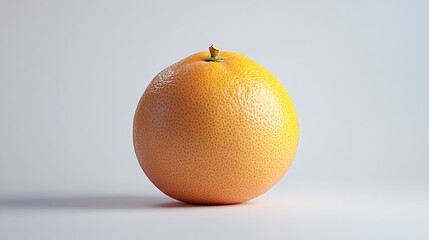 Poster - A single orange fruit on a light background, showcasing its texture and color.