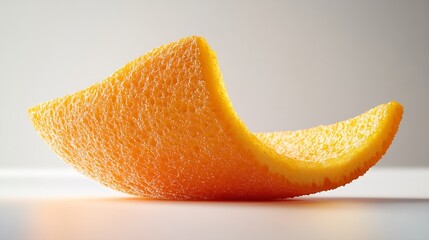 Poster - Peel of fresh orange fruit isolated on a white background Slice of citrus zest : Generative AI