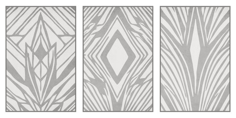 Set of 3 Abstract illustration in vintage style. For use in graphics, for wall decor.