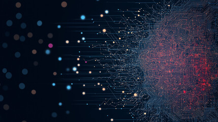 Wall Mural - An abstract design of a support vector machine with hyperplanes separating data points.